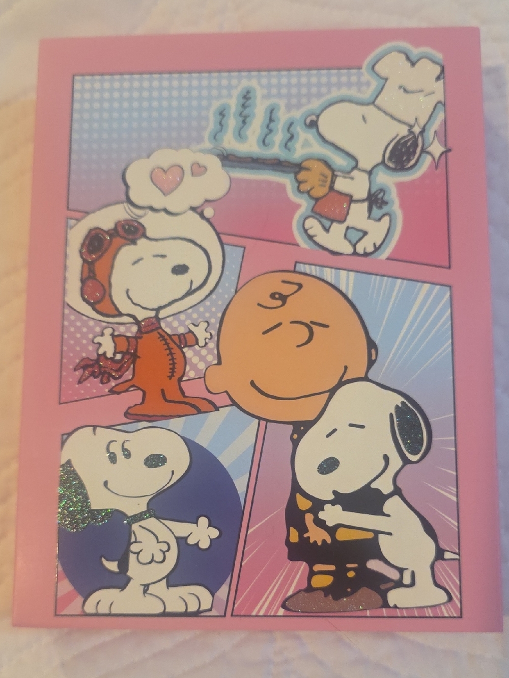 Peanuts Pink Snoopy & Charlie Brown Comic Makeup Pallette- 107 Different Colors